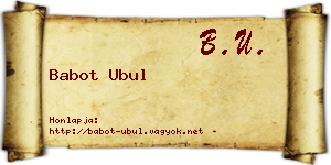 Babot Ubul névjegykártya
